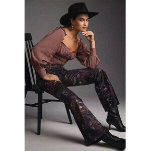 Scotch & Soda Amterdam Velvet High-Rise Flared Trousers Size 30/32 NWT